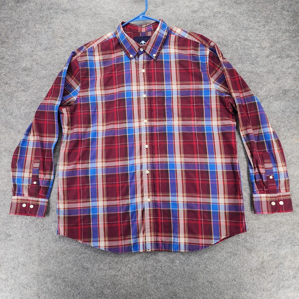 Saddlebred Shirt Mens XL Button Down Long Sleeve Red Plaid